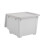 Living And Home Stackable Plastic Storage Box with Lid and Wheels, Grey 4