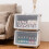 Living And Home Stackable Plastic Storage Box with Lid and Wheels, Grey 2