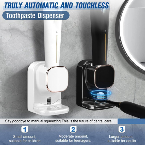 Automatic Toothpaste Dispenser for Electric Wall Mounted Bathroom,Whit 2