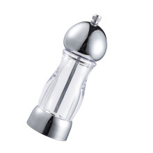 Manual Plastic Grinder Convenient Salt and Peppers Mill-Silver