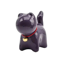 Desk Ornament Ceramic Kitten Figurine Kitten Statue For-Purple