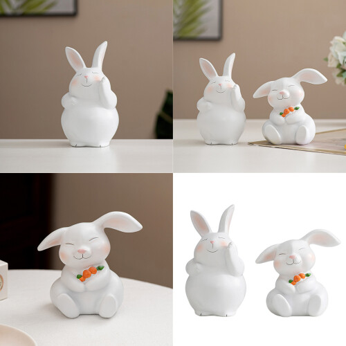 Colorful Easters Rabbit Resins Figurine Table-Hold the carrot 2
