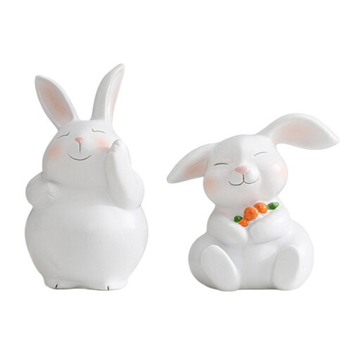 Colorful Easters Rabbit Resins Figurine Table-Hold the carrot 1