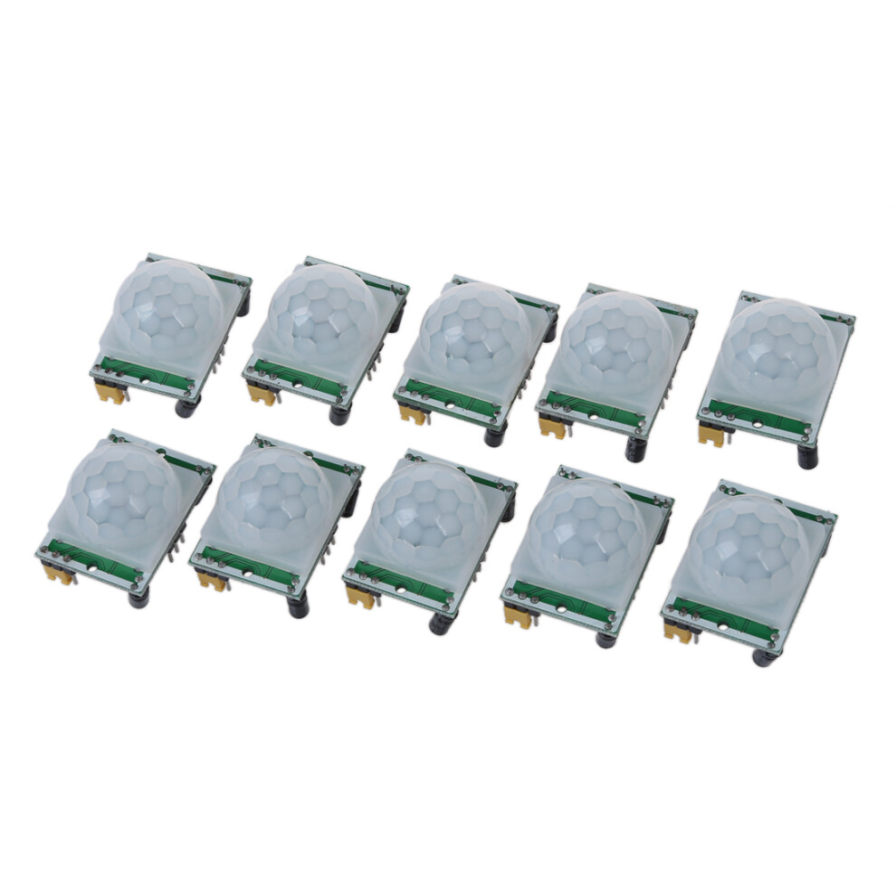 10Pcs Adjust Ir Pyroelectric Infrared Pir Motion Human Sensor Detector White/Green 4853841111925
