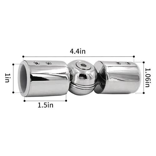 2PCS Curtain Rods Corner Connector, Adjustable Rod Connector for 1 Inc 2