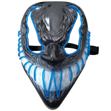 Rood cosplaykostuumaccessoire, LED-verlicht Halloween-masker met 3 knipperstanden, duurzaam en comfortabel verstelbaar eng masker voor festivals en