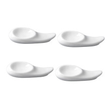 4 pieces ceramic chopstick rests white creative table decoration for home stylish chopstick holders for restaurants and festivities