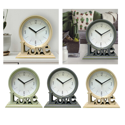 Stylish Quiet Movement Desktop Clock Love Letter-Style B 2