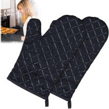 Umweltfreundliche Ofenhandschuhe, flexibel einsetzbar, hitzebeständig, rutschfest, mit Baumwollfutter zum Kochen, Backen und Grillen,