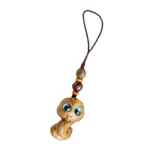 Wood Snake Statue Keychain Chinese Snake Year-phone hangings
