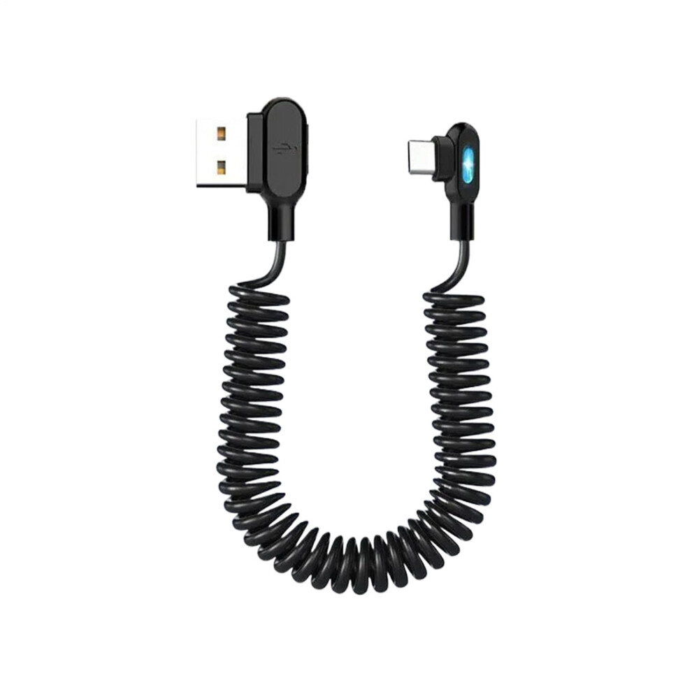 Coiled Usbc Car Charger Cable Retractable Luminous Fast Charging Cord For Rv Truck Sedan 1M 9119770482228