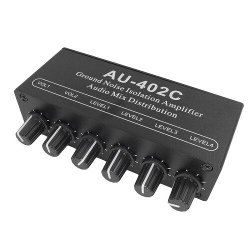 AU-402C Audio Mixed Distributor Signal Selector Switcher 4 Input 2 Out 2
