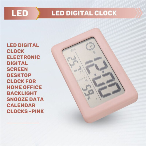 LED Digital Clock Electronic Digital Screen Desktop Clock for Home Office Backlight Snooze Data Calendar Clocks - 1