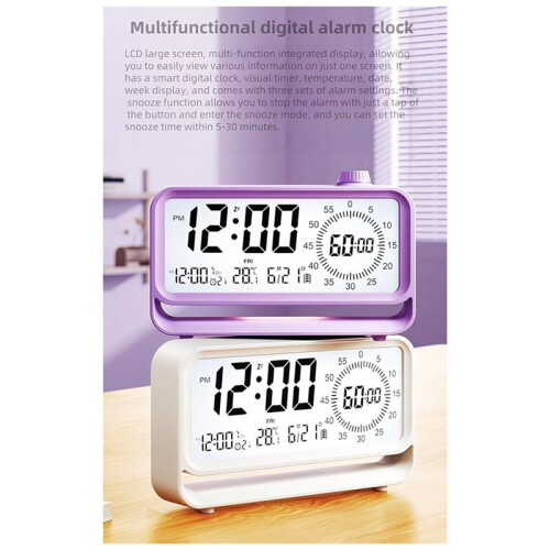 Luminous Digital Clock Night Timer with Visual Display for Students for Teaching and Time Management LED Time Reminder A 2