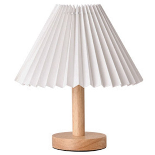 Pleated Table Lamp Bedroom Bedside Personalized Night Light - White USB Charging 7W A1