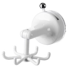 Rotatable Kitchen Hook - 6-Claw Suction Cup Wall Mount for Spatulas & Cookware, Drill-Free Plastic Storage Solution
