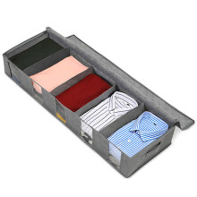 Organizador versátil para debaixo da cama, caixa de tecido com fecho de correr e tampa de vinil transparente, com pegas reforçadas para fácil