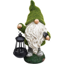 Kabouterfiguur met geavanceerde zonnecellen, geschikt voor diverse buitendecoraties, zoals voor terras, gazon en tuin.