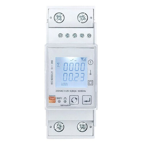 Tuya WiFi Bidirectional Energy Meter Single Phase 80A KWh Power Monito 1