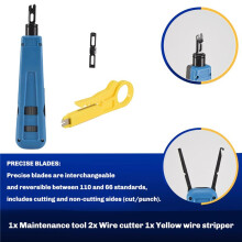 Punch Down Impact Tool With 110 And 66 Blades, Network Wire Cable Cat6/Cat5E Telephone Impact Terminal Insertion Tools