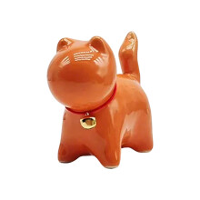Mooi klein dierenbeeldje keramiek kitten decoratie-Oranje