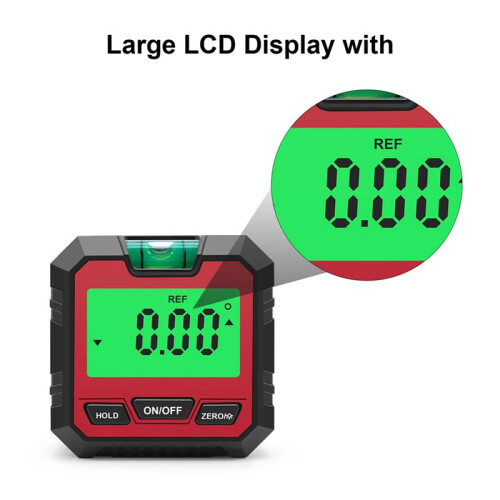 2X Mini Digital Protractor Inclinometer Electronic Goniometer Level Angle Measurement Meter Finder Level Box Red 2