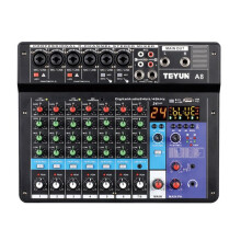 A8 Portable Mixer Sound Card 8-Channel Mixing Console Computer Record