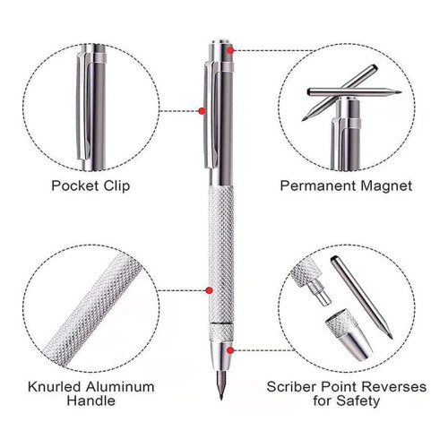 3Pack Scribe Tool with Magnet,Tungsten Carbide Scriber 20 Replacement 2
