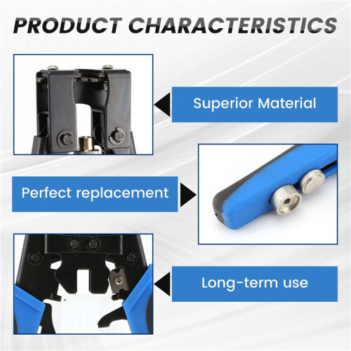 1pc Durable Coax Compression Crimper Tool BNC/RCA/F Crimp Connector RG59/58/6 Cable Wire Cutter Adjustable Crimping Plier 2