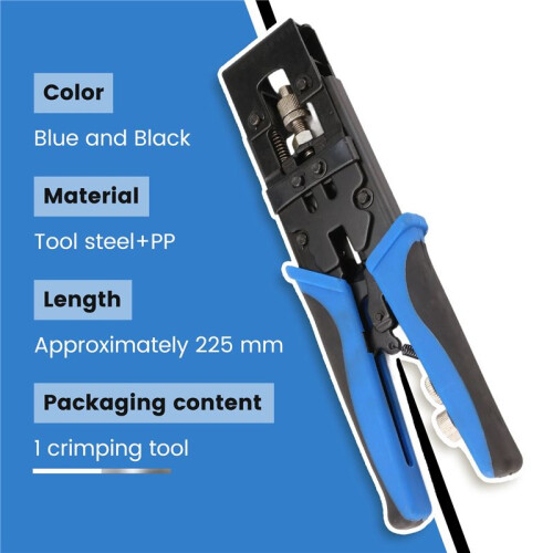 1pc Durable Coax Compression Crimper Tool BNC/RCA/F Crimp Connector RG59/58/6 Cable Wire Cutter Adjustable Crimping Plier 1