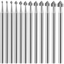 12Pcs Cylinder Cone Shape Carving Burr Sets Jewelry Burr SetsShank Jewelry Making Stone Setting Burs for Lapidary