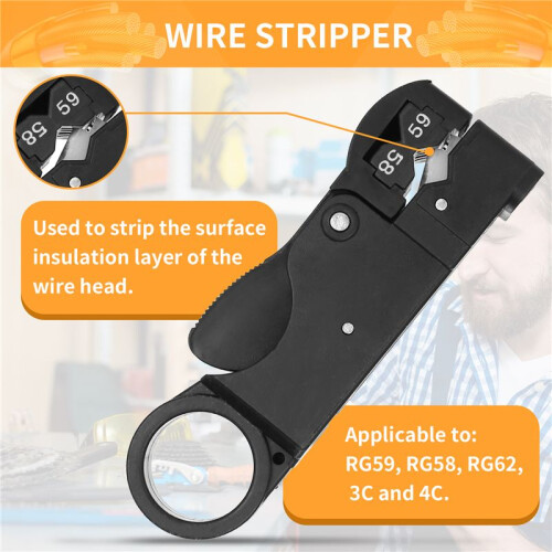 Coax Cable Stripper 3-Blade for RG58/59/62/3c/4c cables 2