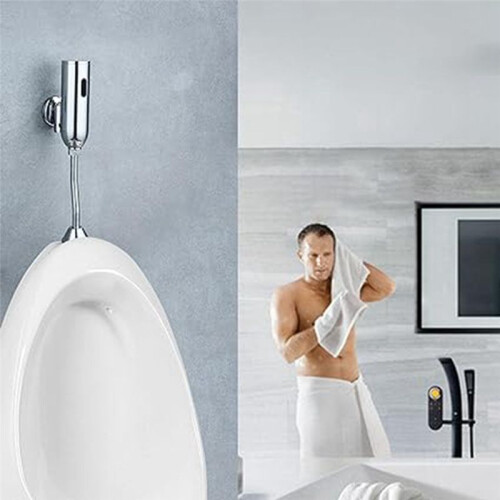 Urinal Sensor Flush Valve Urinal Flush Valve Wall-Mounted Urinal Automatic Flusher Hotel Bathroom Water Saving 2