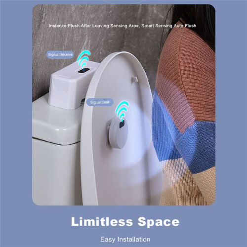 Automatic Toilet Flush Button+Wireless Transmitter Toilet Smart Sensor Flusher Rechargeable Smart Toilet Flushing Sensor 1