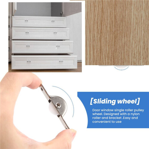 10pcs Door Window Cupboard Drawer Bin Single Nylon Sliding Roller Pulley Wheel 2