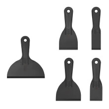 Robust polystyrene paint scraper set for difficult removal tasks, multipurpose set, ABS spatula, spatula, black