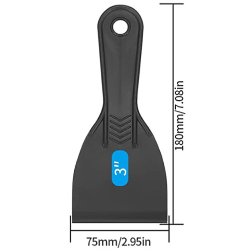 Robust polystyrene paint scraper set for difficult removal tasks, multipurpose set, ABS spatula, spatula, black 1