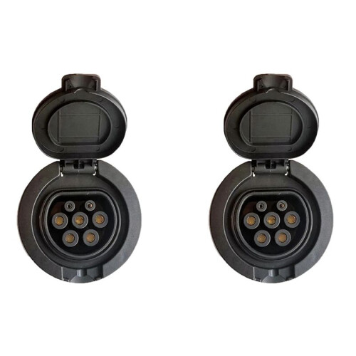 2X EV Charging Socket Outlet Type 2 Socket Connector 4 Point Fixed European Standard IEC 62196-2 32A 3 Phase AC