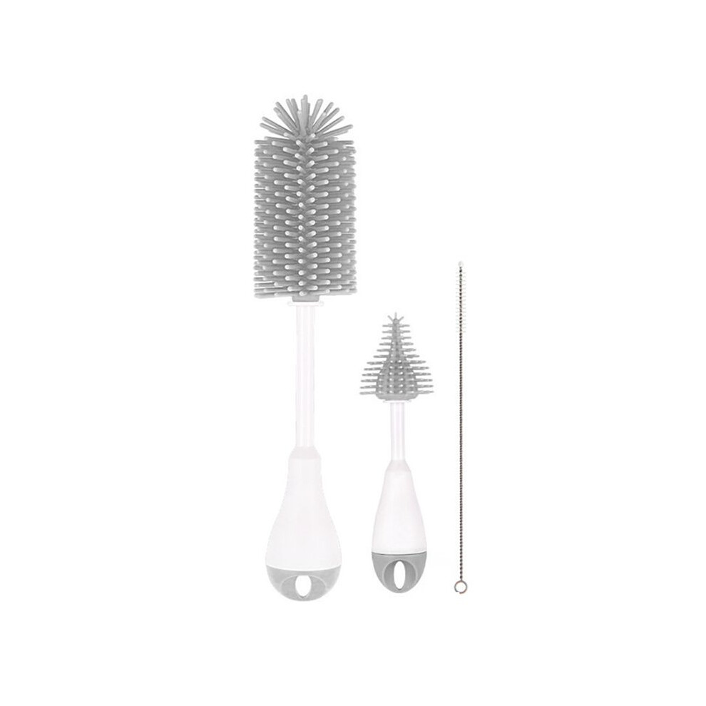 Baby Bottle Nipple Brush Water Cup Container Straw Cleaning Brush Set Cleaning Brush Gray Istovo