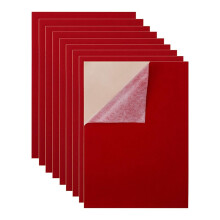 Adhesive Felt Sheets with Sticky Back, 10 Pack Red Craft Fabric for DIY and Jewelry Box Liners