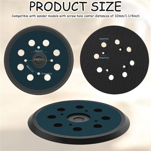 2Pcs Sander Replacement Pad for , 8 Holes 5 In Sanding Discs Hook and