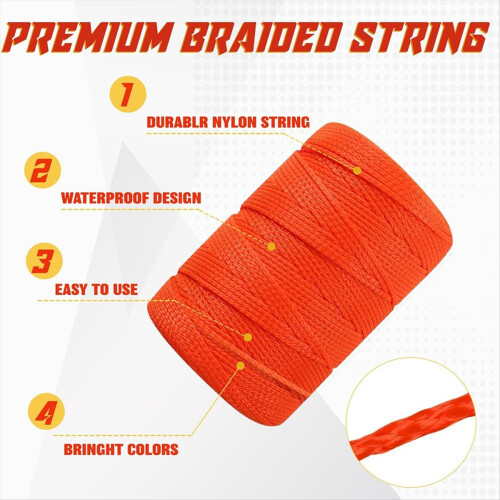 2 Pack Line with Handle Twisted Plumb Bob Braided Construction Nylon f 2