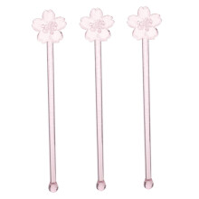 Set of 3 Mixing Sticks, Cute Stirrers, Reusable, Coffee Supplies, Glass, Pink