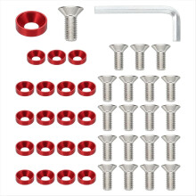 M8 Finish-Countersunk Washer Kit, 40 Set Aluminum Alloy Flat Cup Head