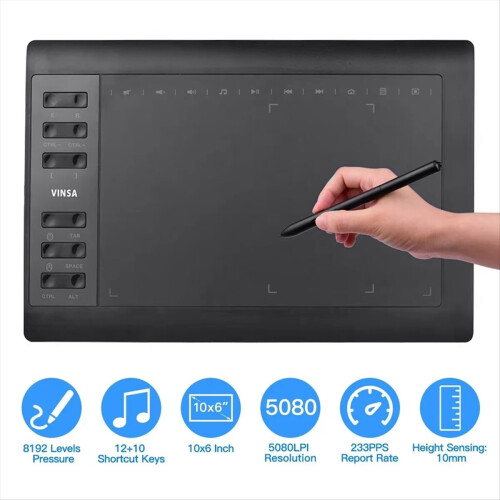 Professional Graphics Drawing Tablet 10x6 Inch with Stylus Pen for PC 2