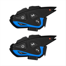 2 Set Bluetooth Helmet Intercom Headset X6 Pro Music Sharing Noise Red