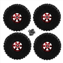 4pcs 122mm 1.9 Inch Metal Beadlock Wheel Rim Rubber Tire Set for 1/10