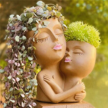 Girls Face Flower Pot Resin Women Vase Love Succulent Flowerpot Garden Pots Home Decoration Outdoor