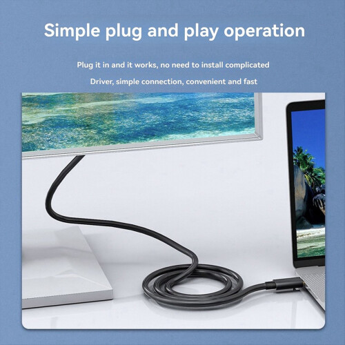 USB-C to VGA Adapter Type-C D-Sub 15Pin Converter Cable for USB 3.1 Mo 2