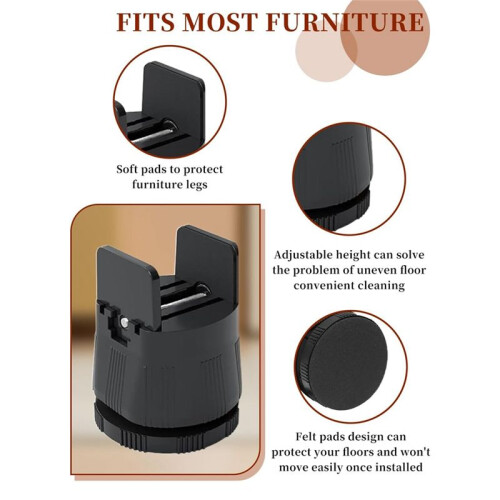 Bed Risers Adjustable Furniture Risers,Table Desk Chair Risers with Clamp, Bed Frame Risers Height Adjustable Black 1